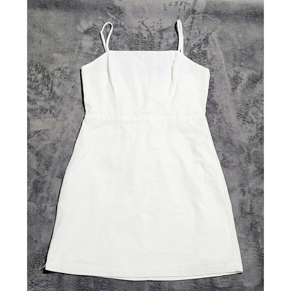 GB White Knee Length Sheath Dress Juniors Size M Spaghetti Straps
